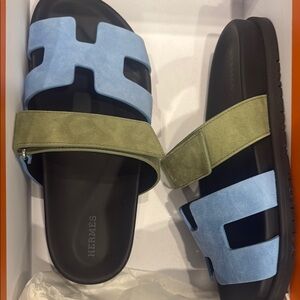 Stylish Blue and Green Sandals